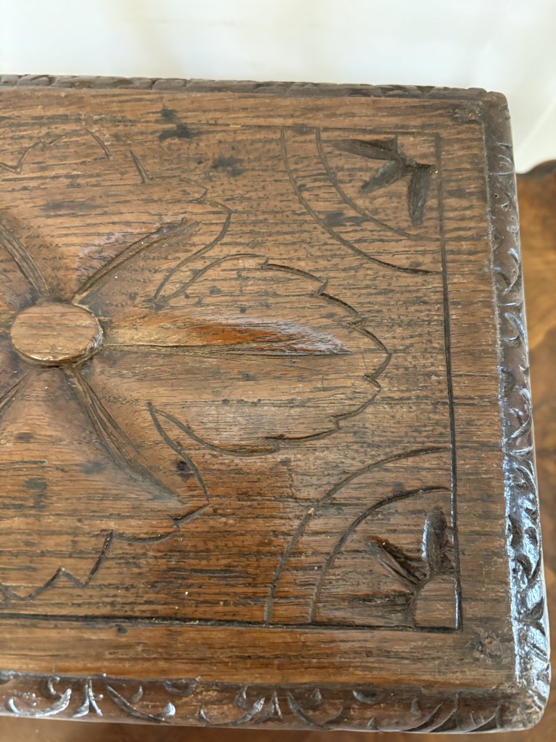 Unusual Antique Victorian Miniature Quality Carved Oak Table - Image 9